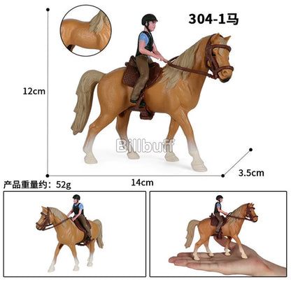 Simulation Equestrian Rider Horse Farm Animal Model Action Figures Decoration Early Educational Toys for Children Christmas Gift