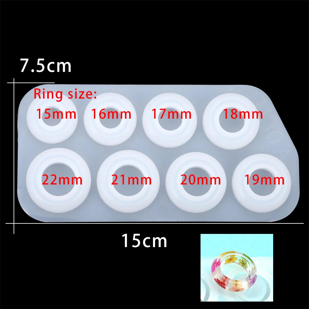 1Pcs Rings Resin Epoxy Molds Mixed Size Silicone Casting Molds Tool for DIY Jewelry Making Findings Supplies Accessories
