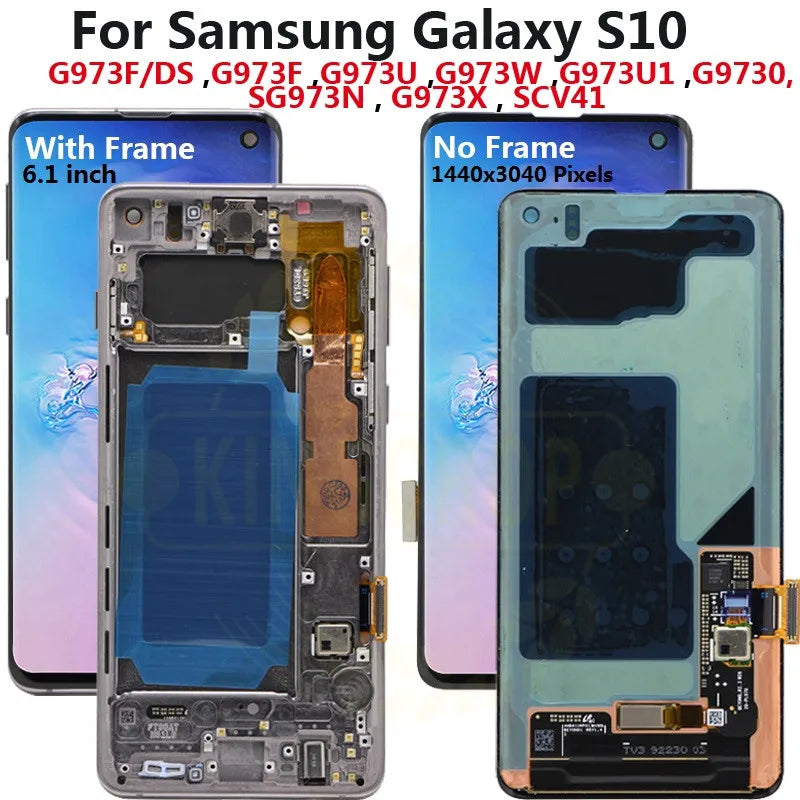 AMOLED S10 LCD for SAMSUNG Galaxy S10 G973F/DS G973F G973 S10 plus G975 G975F G975F/DS Touch Screen Digitizer