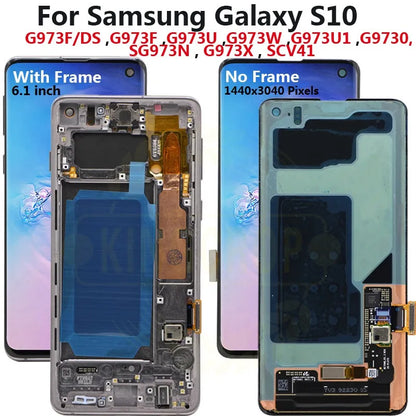 AMOLED S10 LCD for SAMSUNG Galaxy S10 G973F/DS G973F G973 S10 plus G975 G975F G975F/DS Touch Screen Digitizer