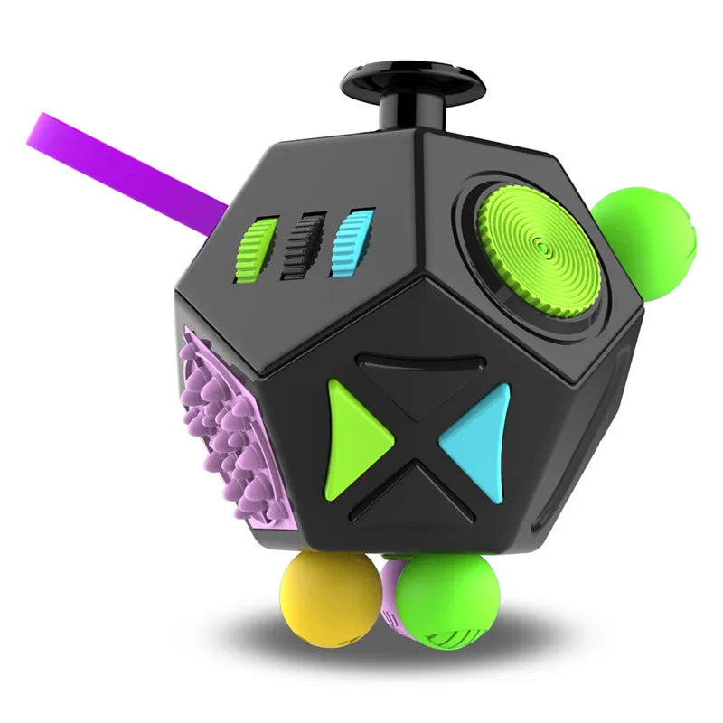 Fidget Cube Toy,Edc Fidgeting anti Stress Relief Toys,Anxiety Antistress Magic Cube Toys for Adults Kids Autism AD ADHD 12 Side