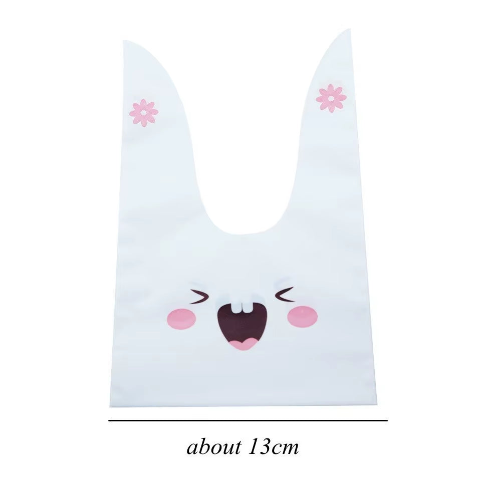 10/50Pcs/Lot Cute Rabbit Ear Bags Cookie Plastic Bags&Candy Gift Bags for Biscuits Snack Baking Package and Event Party Supplies