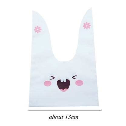 10/50Pcs/Lot Cute Rabbit Ear Bags Cookie Plastic Bags&Candy Gift Bags for Biscuits Snack Baking Package and Event Party Supplies