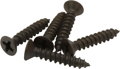 6 X 1'' Black Oxide Coated Stainless Flat Head Phillips Wood Screw, (25 Pc), 18-8 (304) Stainless Steel Screws Corrosion Resistant Flat Head by