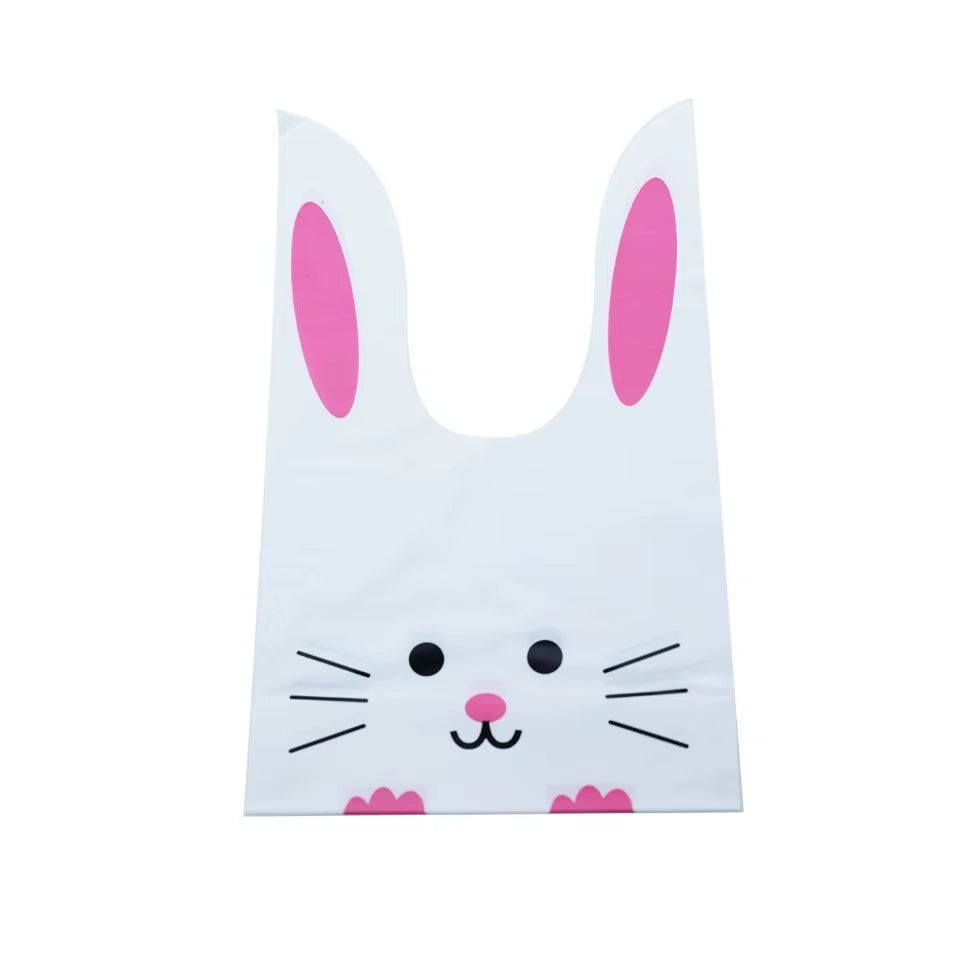 10/50Pcs/Lot Cute Rabbit Ear Bags Cookie Plastic Bags&Candy Gift Bags for Biscuits Snack Baking Package and Event Party Supplies