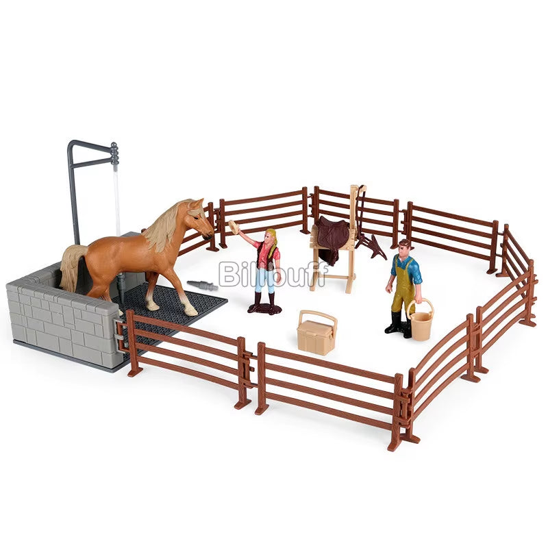Simulation Equestrian Rider Horse Farm Animal Model Action Figures Decoration Early Educational Toys for Children Christmas Gift