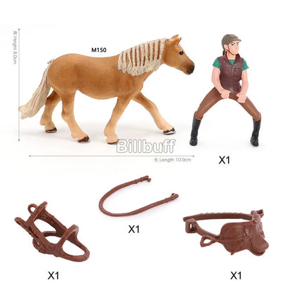 Simulation Equestrian Rider Horse Farm Animal Model Action Figures Decoration Early Educational Toys for Children Christmas Gift