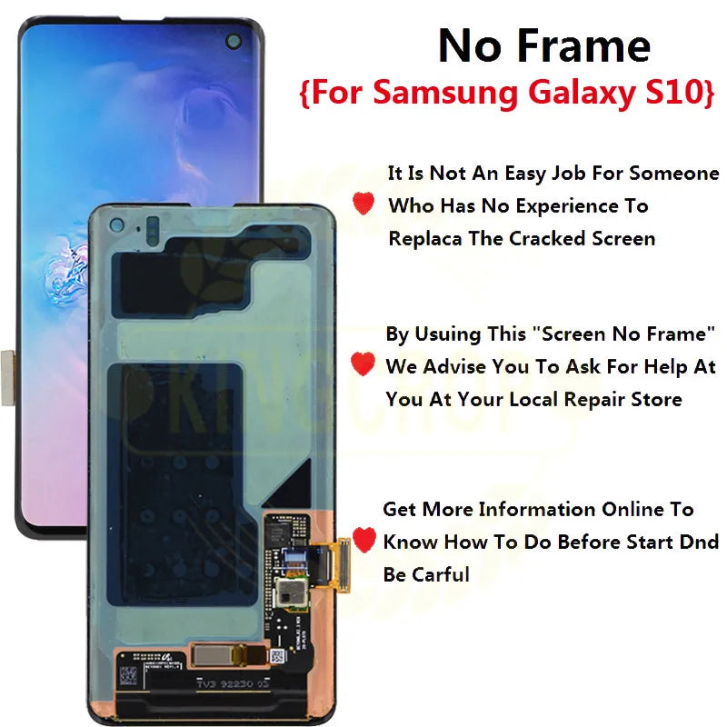 AMOLED S10 LCD for SAMSUNG Galaxy S10 G973F/DS G973F G973 S10 plus G975 G975F G975F/DS Touch Screen Digitizer
