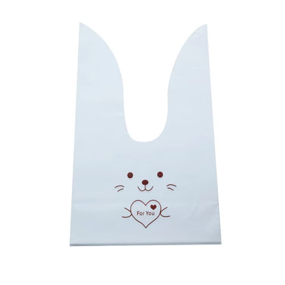 10/50Pcs/Lot Cute Rabbit Ear Bags Cookie Plastic Bags&Candy Gift Bags for Biscuits Snack Baking Package and Event Party Supplies
