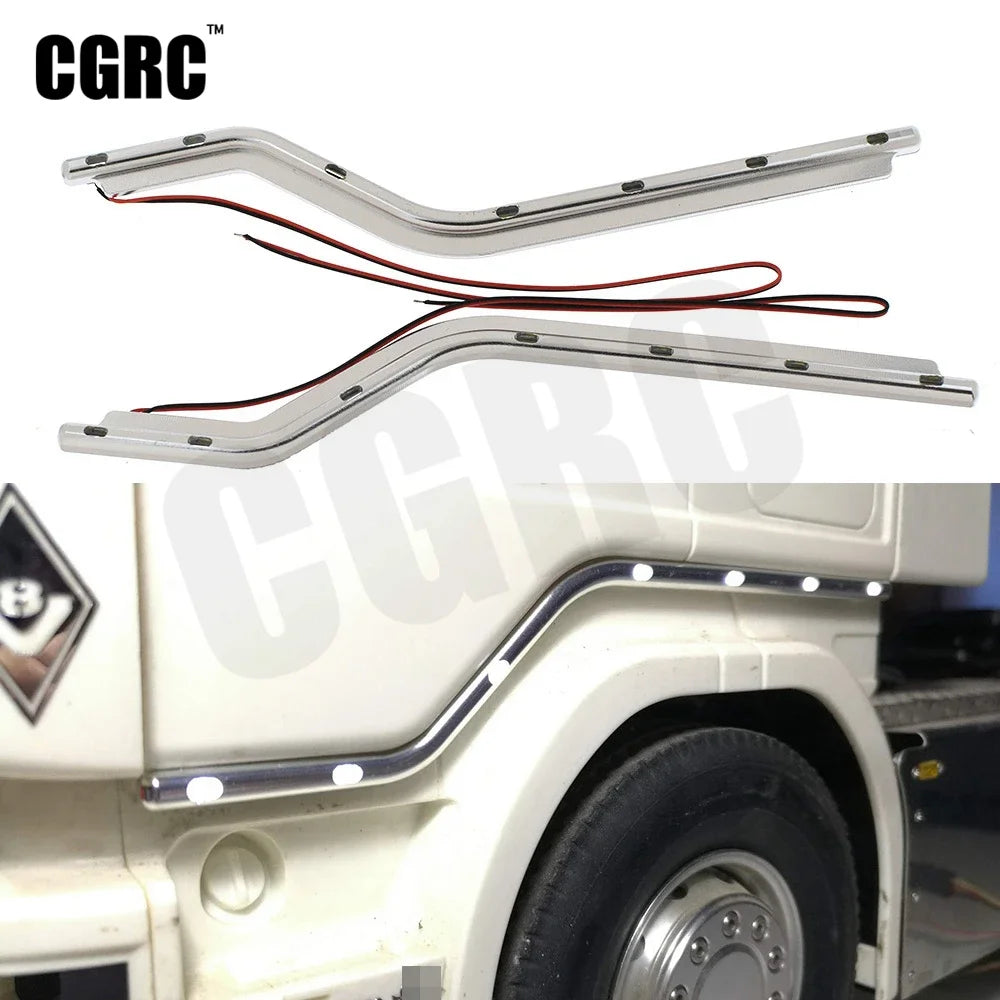 1 Pair RC Model CNC Aluminum Alloy Door Side LED Light for 1/14 Tamiya RC Truck for Scania R620 56323 R730 R470