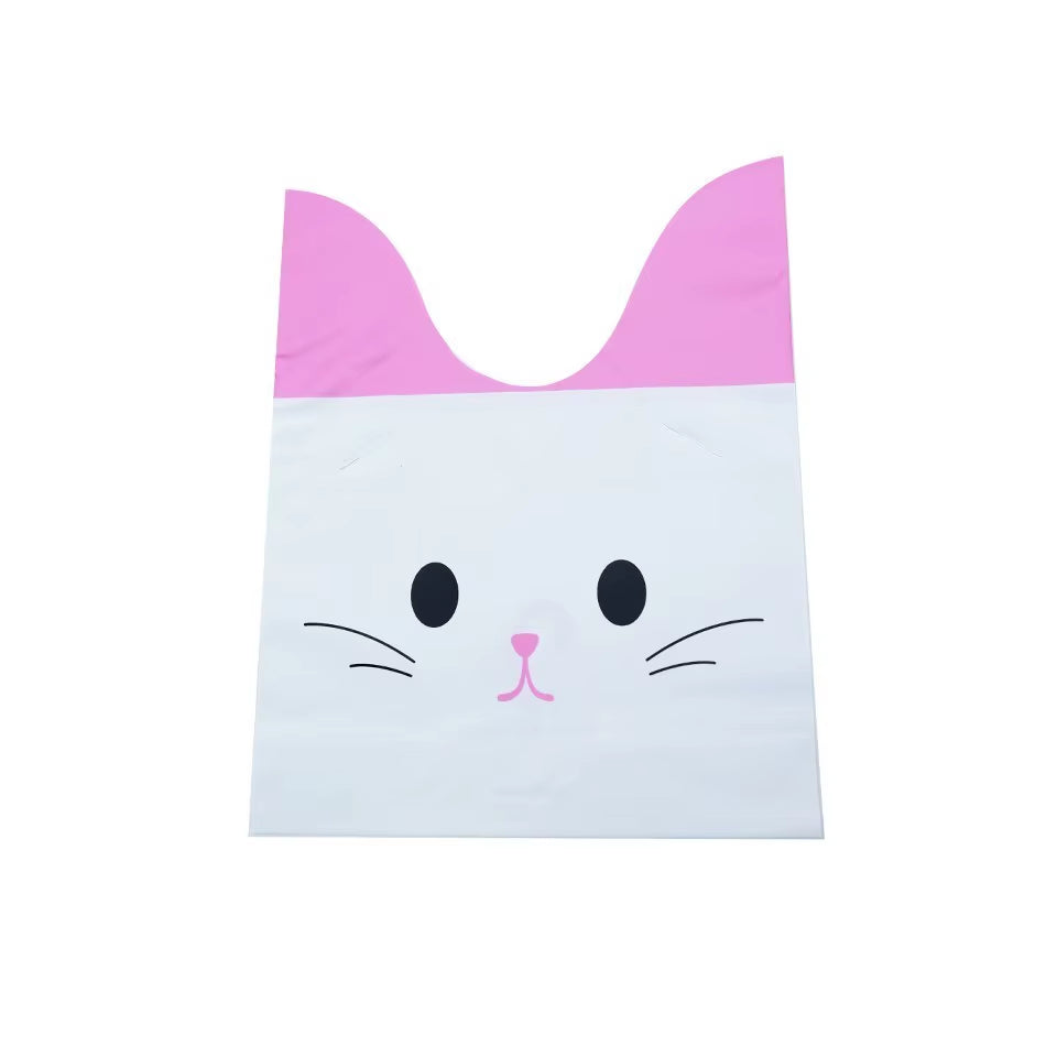 10/50Pcs/Lot Cute Rabbit Ear Bags Cookie Plastic Bags&Candy Gift Bags for Biscuits Snack Baking Package and Event Party Supplies