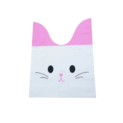 10/50Pcs/Lot Cute Rabbit Ear Bags Cookie Plastic Bags&Candy Gift Bags for Biscuits Snack Baking Package and Event Party Supplies