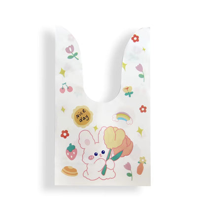 10/50Pcs/Lot Cute Rabbit Ear Bags Cookie Plastic Bags&Candy Gift Bags for Biscuits Snack Baking Package and Event Party Supplies