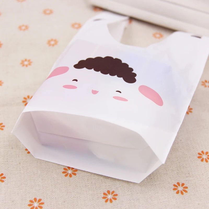 10/50Pcs/Lot Cute Rabbit Ear Bags Cookie Plastic Bags&Candy Gift Bags for Biscuits Snack Baking Package and Event Party Supplies
