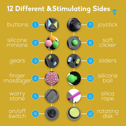 Fidget Cube Toy,Edc Fidgeting anti Stress Relief Toys,Anxiety Antistress Magic Cube Toys for Adults Kids Autism AD ADHD 12 Side