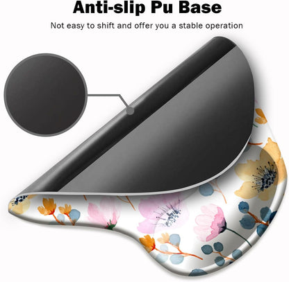 Ergonomic Mouse Pad with Wrist Support and Coaster,Mouse Pads with Non-Slip PU Base for Home Office Working Studying Easy Typing & Pain Relief Blossoming