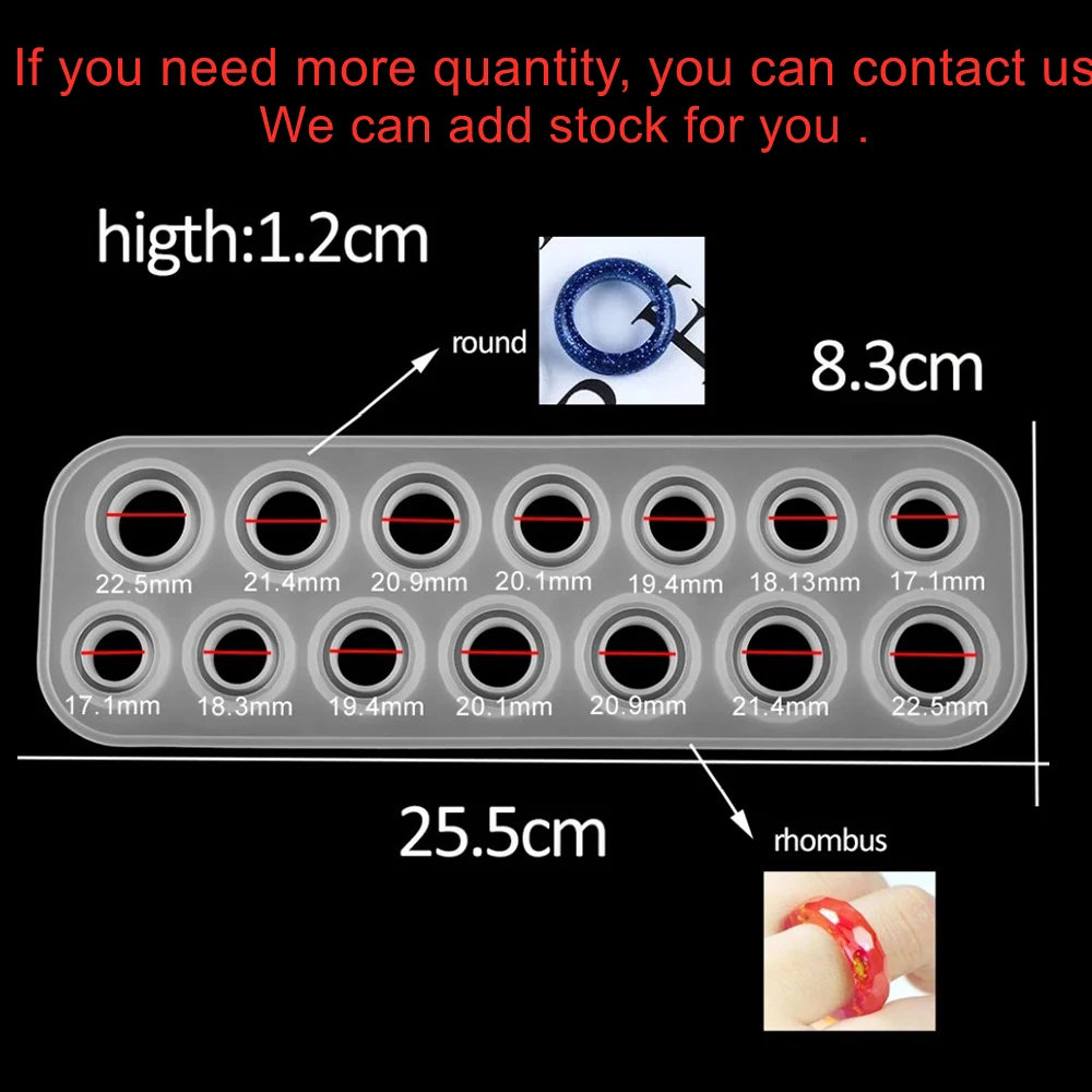1Pcs Rings Resin Epoxy Molds Mixed Size Silicone Casting Molds Tool for DIY Jewelry Making Findings Supplies Accessories