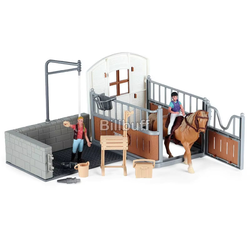 Simulation Equestrian Rider Horse Farm Animal Model Action Figures Decoration Early Educational Toys for Children Christmas Gift