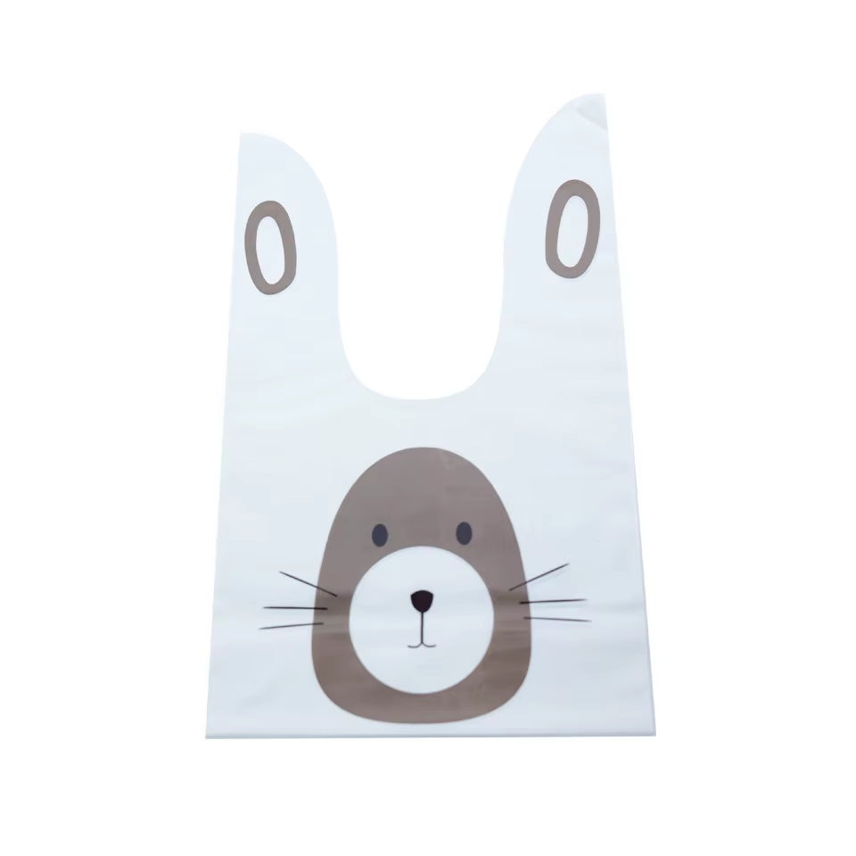 10/50Pcs/Lot Cute Rabbit Ear Bags Cookie Plastic Bags&Candy Gift Bags for Biscuits Snack Baking Package and Event Party Supplies