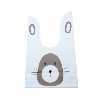 10/50Pcs/Lot Cute Rabbit Ear Bags Cookie Plastic Bags&Candy Gift Bags for Biscuits Snack Baking Package and Event Party Supplies