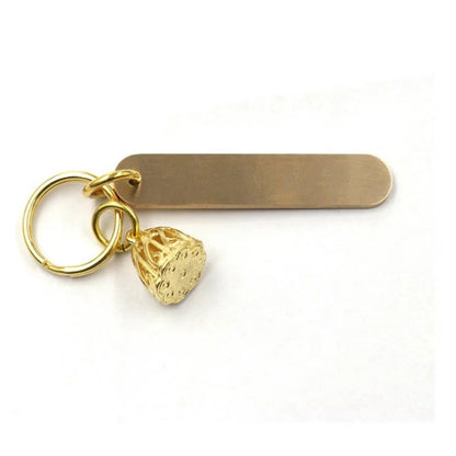 Custom Yellow-Copper Ruler Lotus Design Car Logo Name Number Keychain Laser Keyring Stainless Steel Chaveiro Personalizado Gifts