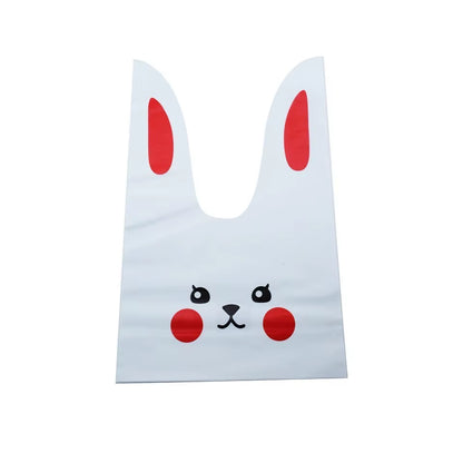 10/50Pcs/Lot Cute Rabbit Ear Bags Cookie Plastic Bags&Candy Gift Bags for Biscuits Snack Baking Package and Event Party Supplies