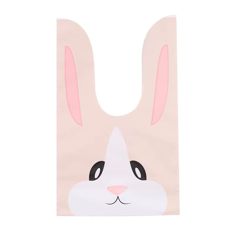 10/50Pcs/Lot Cute Rabbit Ear Bags Cookie Plastic Bags&Candy Gift Bags for Biscuits Snack Baking Package and Event Party Supplies