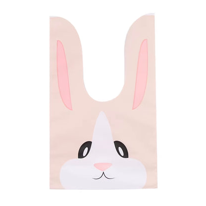 10/50Pcs/Lot Cute Rabbit Ear Bags Cookie Plastic Bags&Candy Gift Bags for Biscuits Snack Baking Package and Event Party Supplies