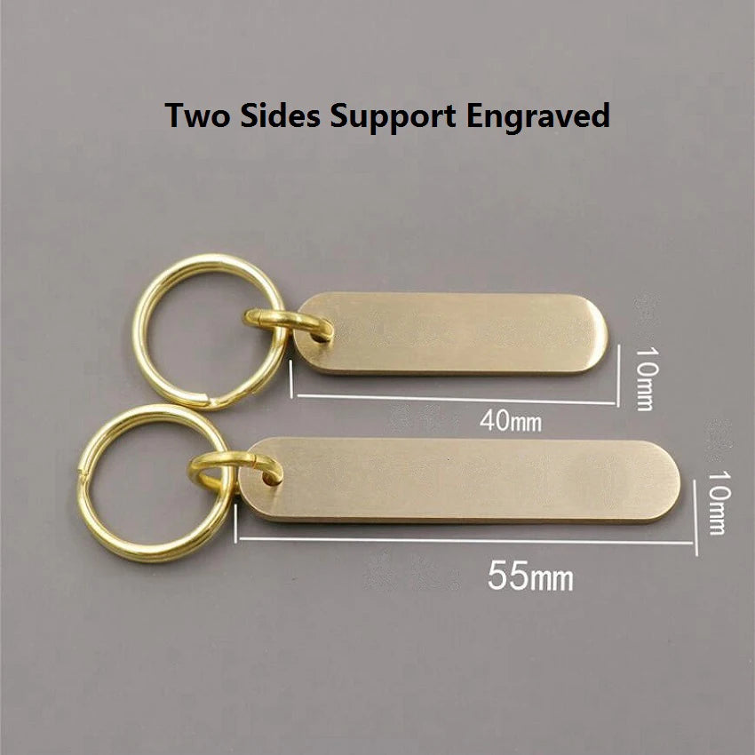 Custom Yellow-Copper Ruler Lotus Design Car Logo Name Number Keychain Laser Keyring Stainless Steel Chaveiro Personalizado Gifts