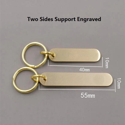 Custom Yellow-Copper Ruler Lotus Design Car Logo Name Number Keychain Laser Keyring Stainless Steel Chaveiro Personalizado Gifts