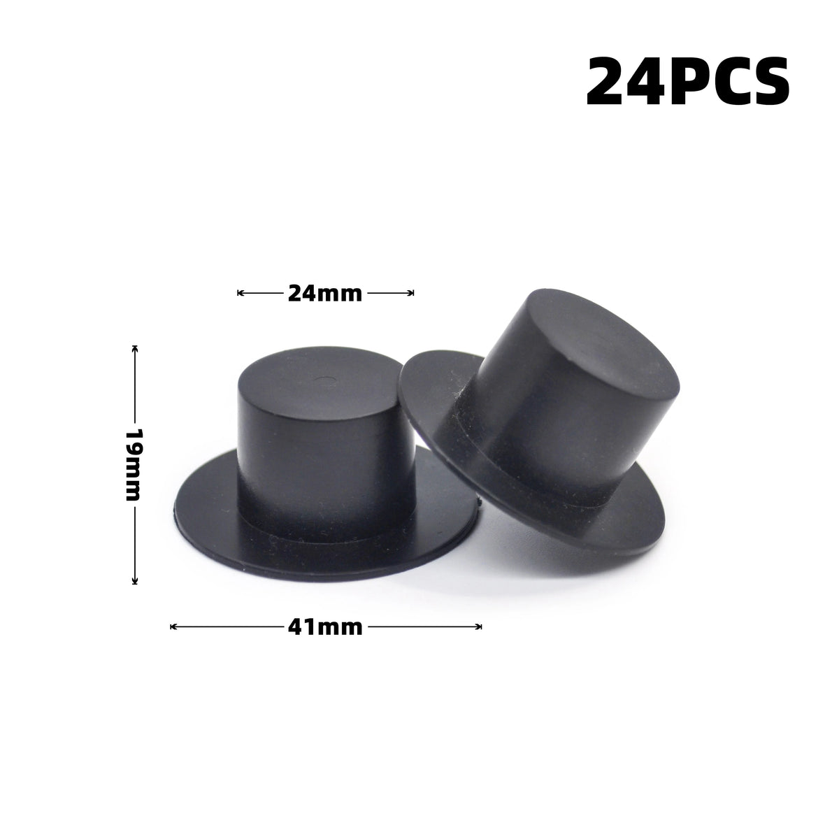 24Pcs Mini Clown Hat Snowman Hat Black Plastic Hat DIY Accessories Jewelry Crafts Ornaments Christmas Home Decoration