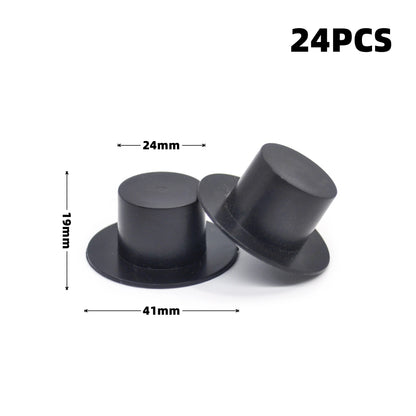 24Pcs Mini Clown Hat Snowman Hat Black Plastic Hat DIY Accessories Jewelry Crafts Ornaments Christmas Home Decoration