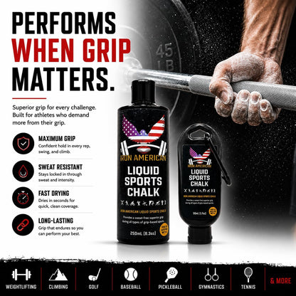 Liquid Chalk, No-Mess Gym Grip Chalk for Weightlifting and Gymnastics