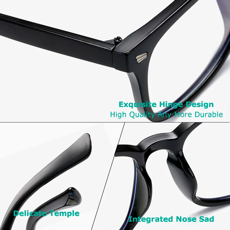 Square Multifocal Progressive Reading Glasses Men Fashion with Diopters Anti-Glare Computer Eyeglasses Women UV400