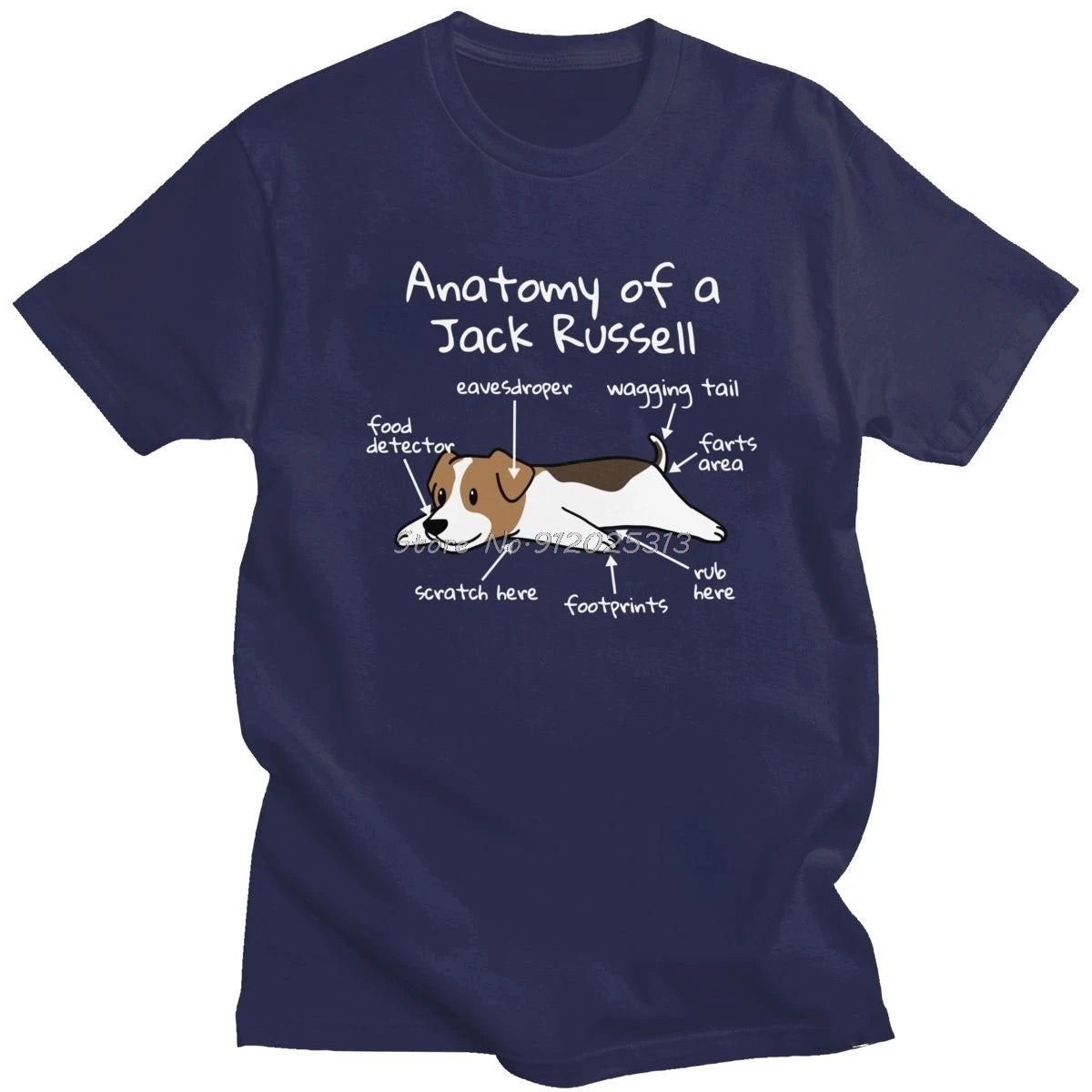 Mens Anatomy of a Jack Russell Terrier T-Shirt Short Sleeve Cotton Tshirt Summer Dog Owner Gift Tee Shirt Loose Fit Apparel