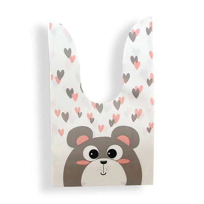 10/50Pcs/Lot Cute Rabbit Ear Bags Cookie Plastic Bags&Candy Gift Bags for Biscuits Snack Baking Package and Event Party Supplies
