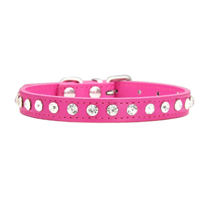Puppy Dog Collar Crystal Hot Bling Rhinestone Pu Leather Puppy Cat Collars Necklace Neck Strap Personality Pet Products Collar