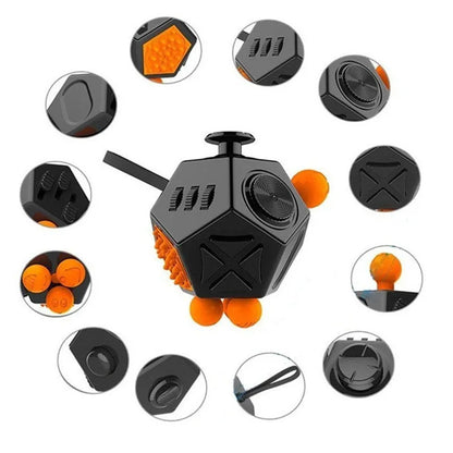 Fidget Cube Toy,Edc Fidgeting anti Stress Relief Toys,Anxiety Antistress Magic Cube Toys for Adults Kids Autism AD ADHD 12 Side