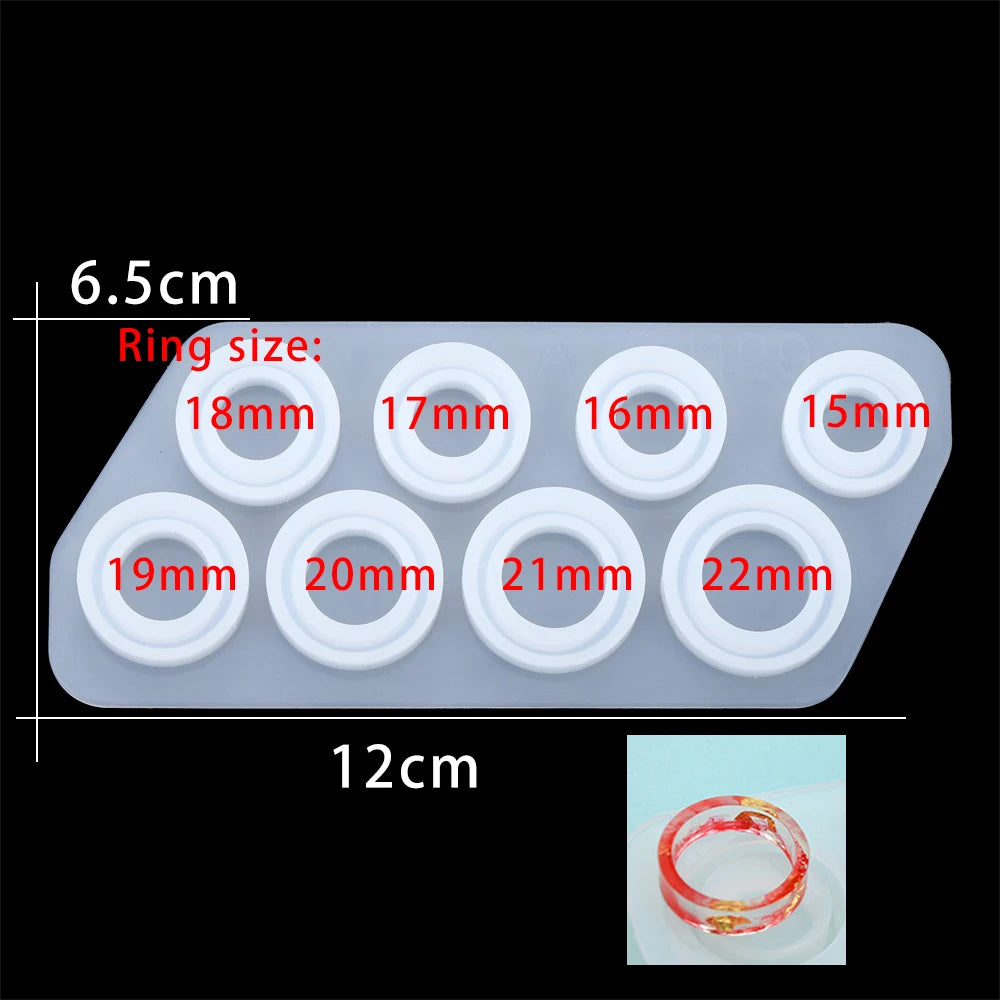 1Pcs Rings Resin Epoxy Molds Mixed Size Silicone Casting Molds Tool for DIY Jewelry Making Findings Supplies Accessories