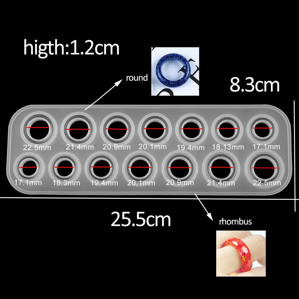 1Pcs Rings Resin Epoxy Molds Mixed Size Silicone Casting Molds Tool for DIY Jewelry Making Findings Supplies Accessories
