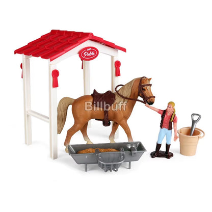Simulation Equestrian Rider Horse Farm Animal Model Action Figures Decoration Early Educational Toys for Children Christmas Gift