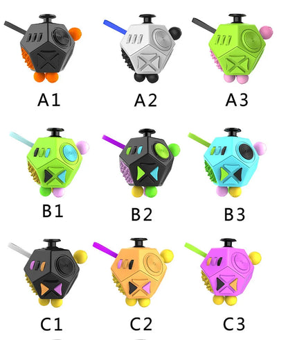 Fidget Cube Toy,Edc Fidgeting anti Stress Relief Toys,Anxiety Antistress Magic Cube Toys for Adults Kids Autism AD ADHD 12 Side