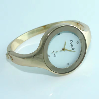 Women Cuff Watch Fashion Casual round Lady Women Bracelet Girls Watches Gold Watch Stainless Steel Quartz Wrist Watch D1