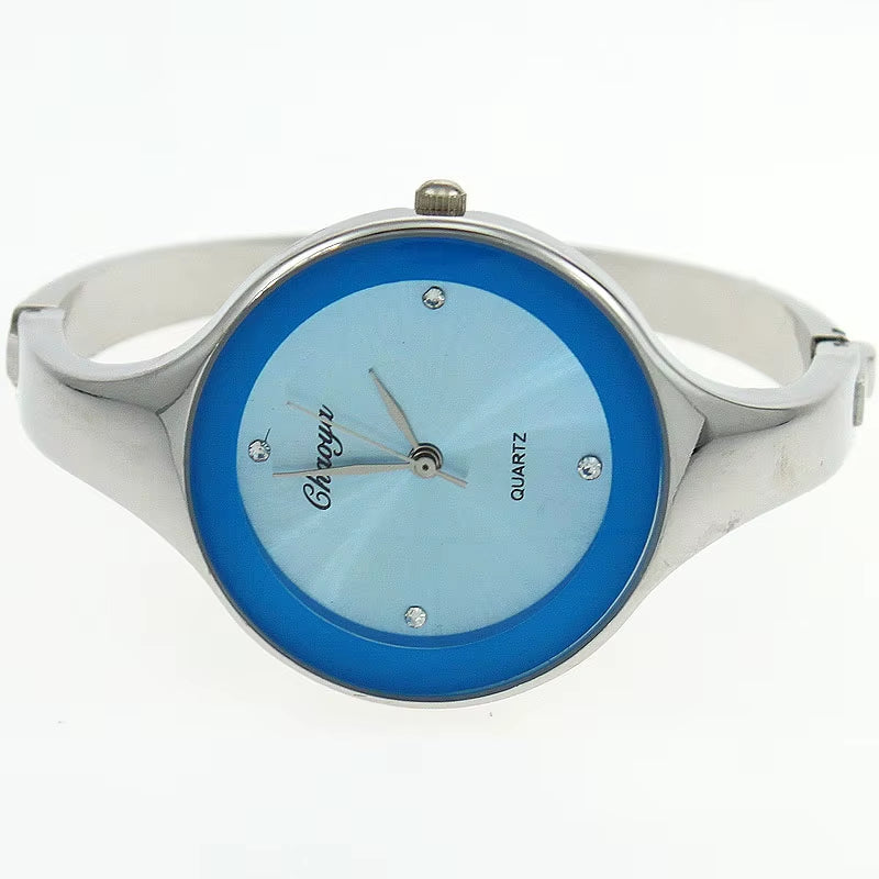 Women Cuff Watch Fashion Casual round Lady Women Bracelet Girls Watches Gold Watch Stainless Steel Quartz Wrist Watch D1