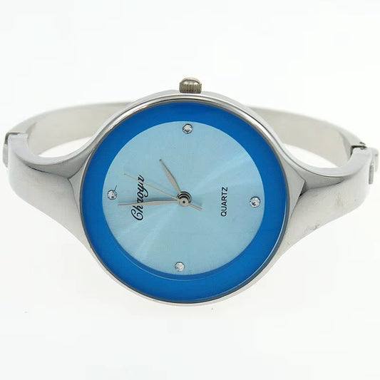 Women Cuff Watch Fashion Casual round Lady Women Bracelet Girls Watches Gold Watch Stainless Steel Quartz Wrist Watch D1