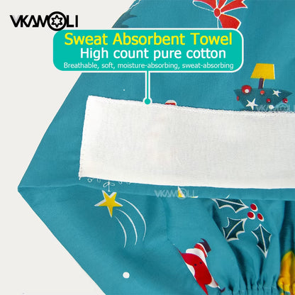 Women'S Cotton Scrubs Caps Weat-Absorbent Elastic Section Pet Grooming Nursing Work Hats Lab Flower Print Scrub Hat Wholesale