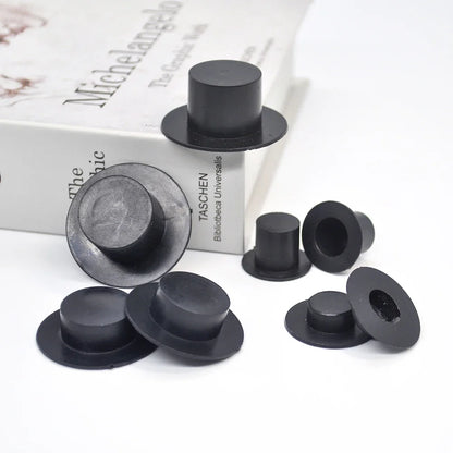 24Pcs Mini Clown Hat Snowman Hat Black Plastic Hat DIY Accessories Jewelry Crafts Ornaments Christmas Home Decoration