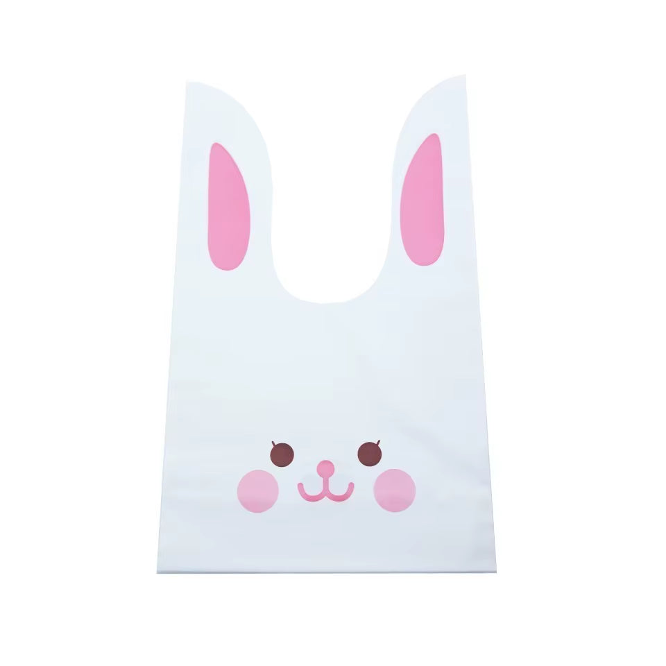 10/50Pcs/Lot Cute Rabbit Ear Bags Cookie Plastic Bags&Candy Gift Bags for Biscuits Snack Baking Package and Event Party Supplies