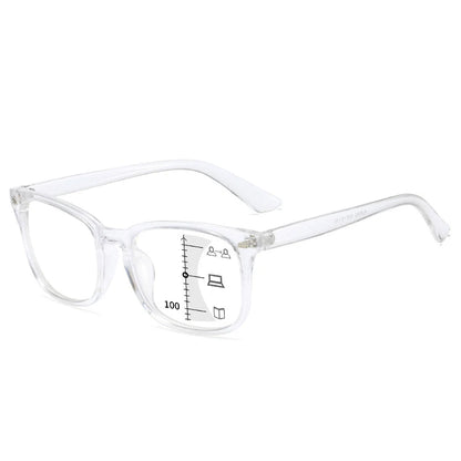 Square Multifocal Progressive Reading Glasses Men Fashion with Diopters Anti-Glare Computer Eyeglasses Women UV400