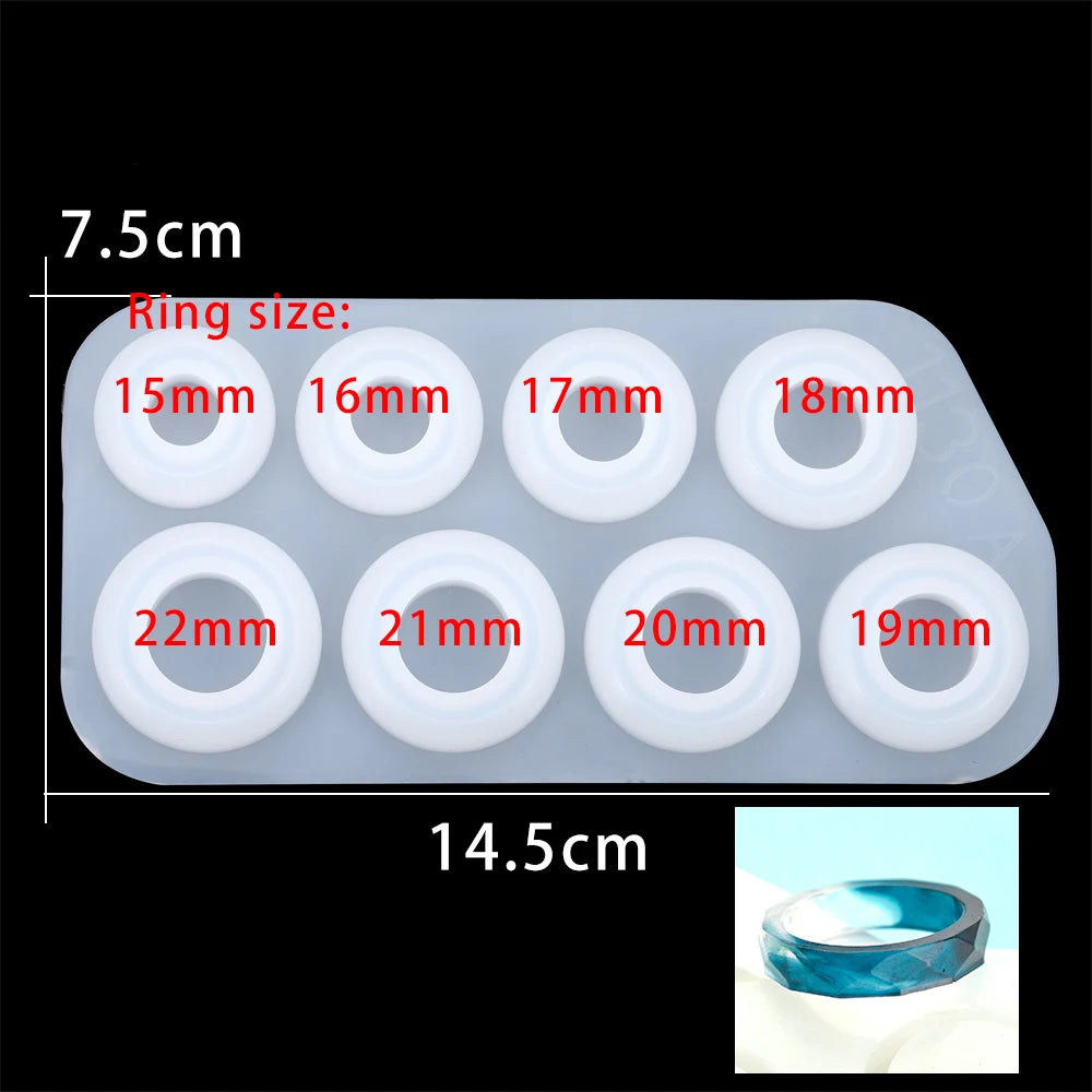 1Pcs Rings Resin Epoxy Molds Mixed Size Silicone Casting Molds Tool for DIY Jewelry Making Findings Supplies Accessories